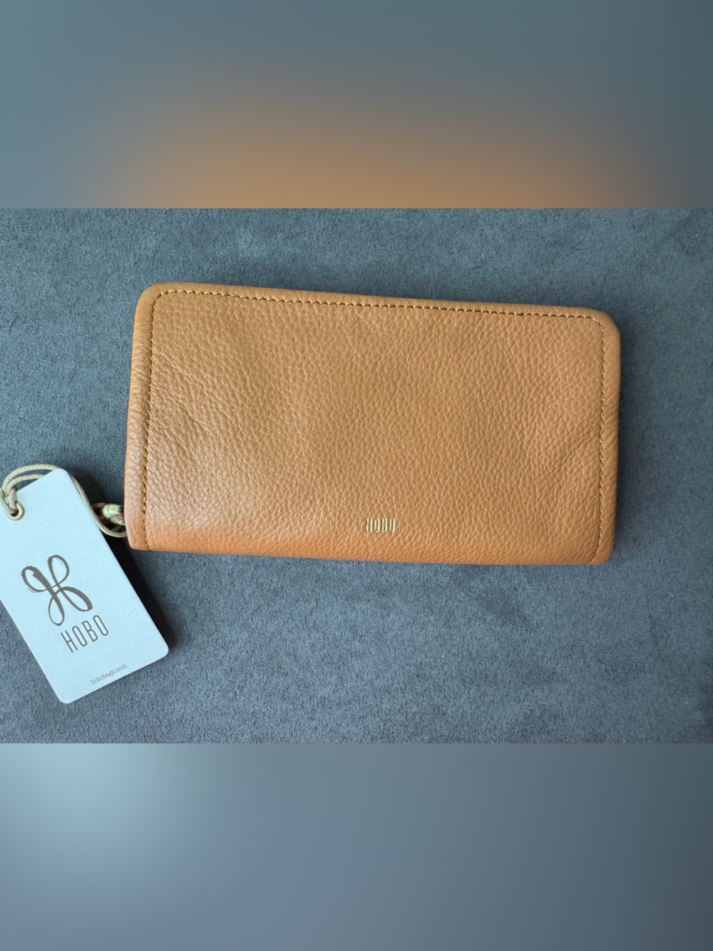Hobo Cass Large Leather Zip Around Wallet Butterscotch NWT RFID Organizer